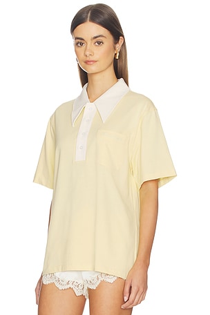 Tanner Fletcher Frank Oversized Collar Polo in Yellow