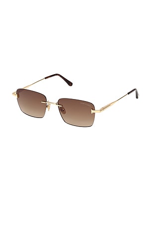TOM FORD Jake Metal Sunglasses in Metallic Gold