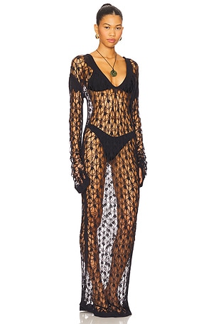 TG Botanical Pauline Dress in Navy