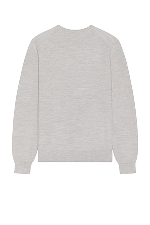 Theory Honey Comb Crewneck Sweater in Light Grey