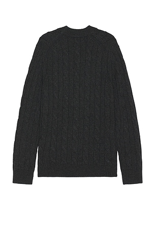 Theory Cable Knit Cardigan in Grey