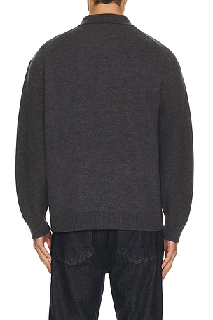 Theory Boiled Merino Long Sleeve Jonny Collar in Grey. Size XXL/2X. Also