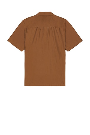Theory Noll Short Sleeve Shirt in Brown
