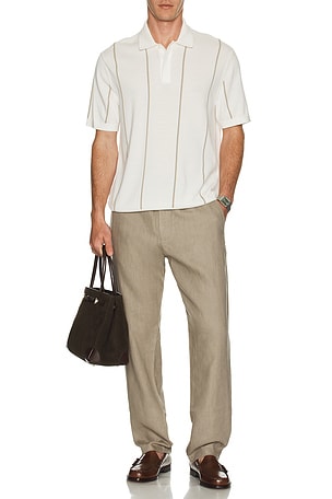 Short Sleeve Stripe Polo Theory