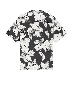 Theory Noll Brush Floral Shirt in Black. Size S. Also