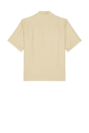 Theory Noll Short Sleeve Camp Shirt in Cream. Size S. Also