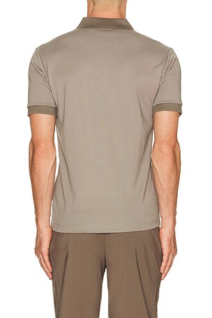 Theory Mod Jacquard Geo Polo in Brown