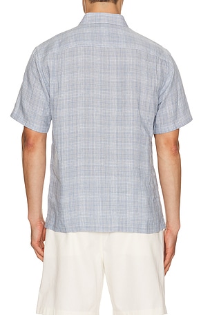 Theory Irving Relaxed Linen Shirt in Blue