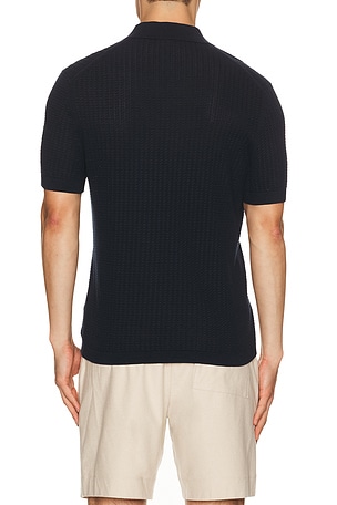 Theory Tactile Cotton Polo in Navy