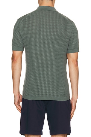 Theory Tactile Cotton Polo in Teal