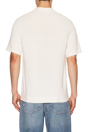 Theory Short Sleeve Zip Polo in White