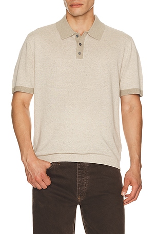 Silk Linen Short Sleeve Polo Theory