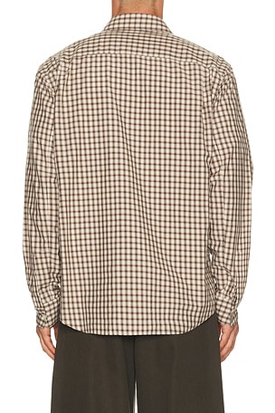 Theory Park Check Weekend Shirt in Brown