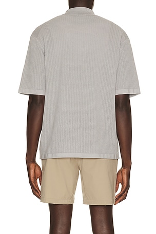 Theory Mesh Button Down Shirt in Grey