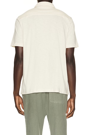 Theory Noran Short Sleeve Shirt in Cream