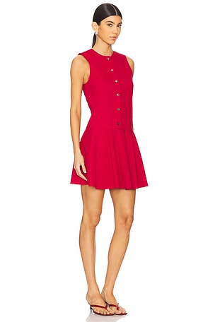 Theory Sleeveless Button Down Mini Dress in Red
