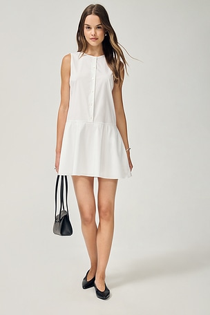 Sleeveless Button Down Mini Dress Theory