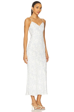 Theory Seamed Slip Dress in Baby Blue