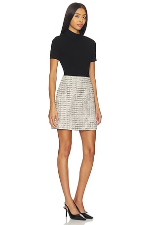 Theory Short Sleeve Roll Neck Dress in Black