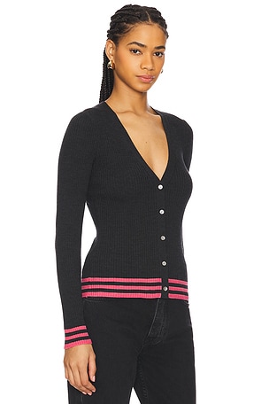Theory Tipped Cardigan in Black