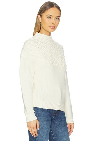 Theory Cable Yoke Pullover in Ivory. Size XS. Also