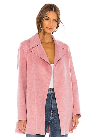 Theory Overlay Df Coat in Winter Pink Melange | REVOLVE