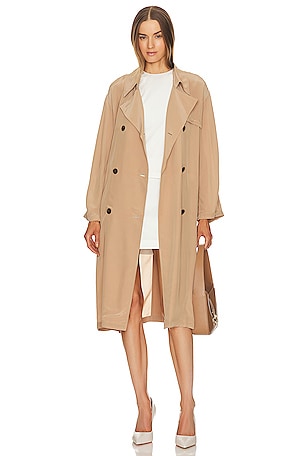 Airy Double Breasted Trench Coat Theory