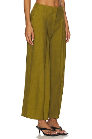 Theory Deep Pleat Pant in Olive
