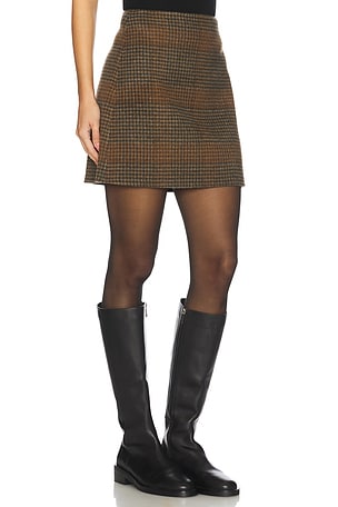 Theory Clean Mini Skirt in Brown