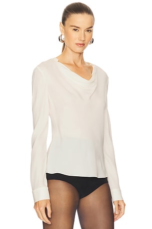 Theory Long Sleeve Blouse in Ivory. Size XL. Also