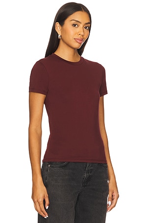 Theory Tiny Basic Tee in Burgundy