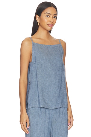 Theory Denim Apron Top in Blue