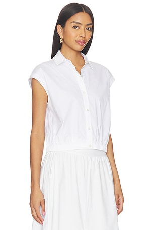 Theory Cropped Elastic Shirt in White