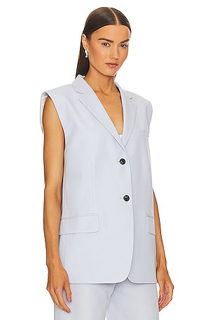 Theory Boxy Oversized Vest in Baby Blue