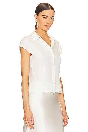 Theory Cap Sleeve Blouse in Ivory. Size S. Also