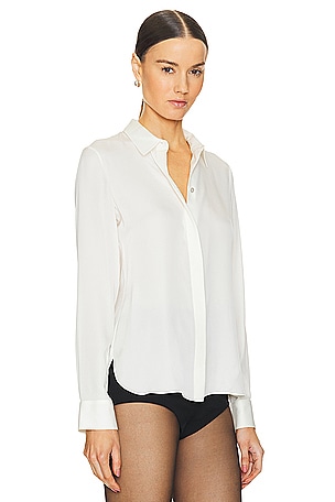 Theory Classic Fitted Shirt in Ivory