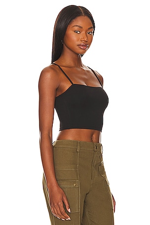 The Range No Bra Club Cropped Cami in Black