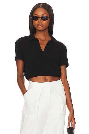 Sueded Jersey Bubble Cropped Polo The Range