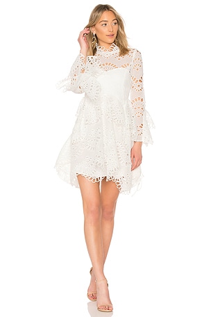 THURLEY Leo Embroidered Dress in Ivory | REVOLVE