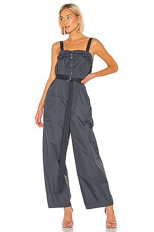 Tibi Removable Tie Jumpsuit in Navy REVOLVE
