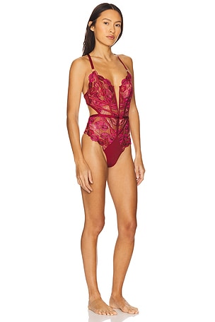 Thistle and Spire Eye Candy Bodysuit in Burgundy. Size XS. Also