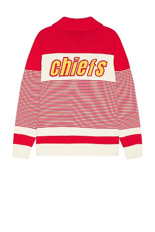 The Wild Collective Chiefs Full Zip Sweater in Red