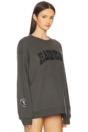 The Wild Collective Raiders Oversized Crew Pullover & Crystal Rock in Charcoal