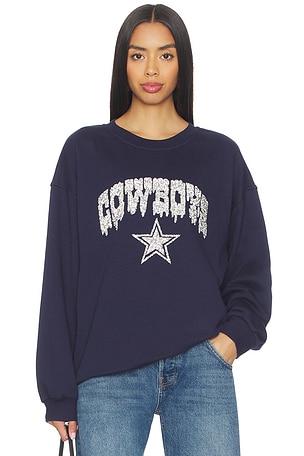 Cowboys Oversized Crew Pullover With Crystal Rock The Wild Collective