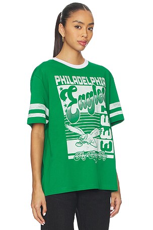 The Wild Collective Eagles Drop Shoulder Vintage Tee in Teal. Size XS. Also