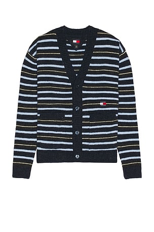 Boxy Jacquard Stripe Cardigan Tommy Jeans