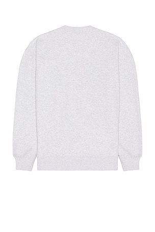 Tommy Jeans Relaxed Varsity Crew Sweater in Light Grey