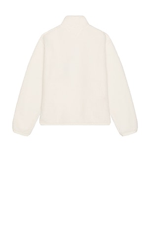 Tommy Jeans Badge Full Zip Teddy Sweatshirt in White