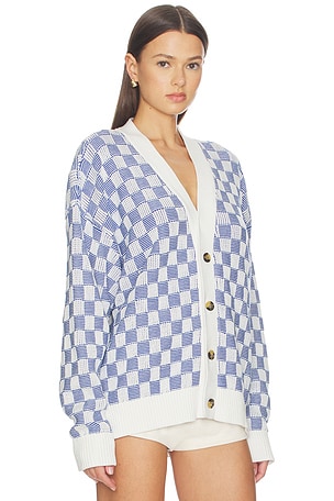 Tommy Jeans Relaxed Texture Cardigan in White,Blue