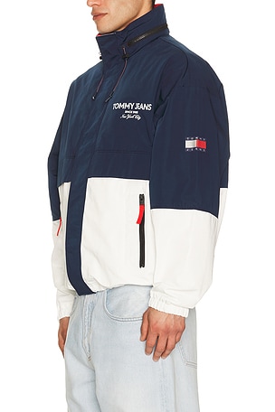 Tommy Jeans Colorblock Windcheater Jacket in Navy,White